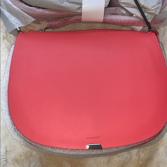 ALL SAINTS Captain Round Leather Crossbody Bag - Picture 11 of 15